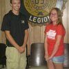 Missouri Girls State and Boys State delegates, Nicole Sparks (left) and Michael Simmons were special guests at the Lewis County Memorial American Legion and Auxiliary Unit 578 meeting.