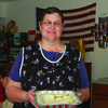 Ronda Whitaker won a prize with her cake that included sweet peas.