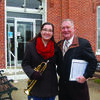 Speakers at the annual Highland History club VETeran's Day Program held in Monticello were Emily Dehner and Bill Smith.