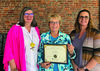 Staff members from Hospice of Northeast Missouri met with area volunteers to thank them for their volunteer efforts on behalf of Hospice of Northeast Missouri. Pictured (l-r) Marsha Blevins, volunteer coordinator, Barb Smith of Monticello who was honored with a Volunteer Appreciation Certificate and Linnette Baker, executive director.
