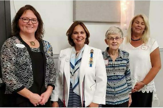 The Clark County Chapter, NSDAR, attended the Northeast District meeting on Thursday, September 15 in Madison. Pictured are Clark County members, Mitzie Pitford, Caren Whitehead, Carol Ragar, and Ruth Ruether