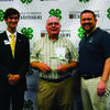 State 4-H Council member Sage Eichenburch (left) with Lewis County 4-H volunteer Rex Nelson and Missouri 4-H Foundation Trustees Kyle Kerns (right).  Photo by Sarah Townley.
