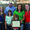 Ronnie and Angie Hamlin and daughters Macy and Isabella were selected at the Lewis County Missouri State Fair farm family, Also pictured with the Hamlins is Brenda Arnold, Lewis County Extension Program Director and Livestock Educator.